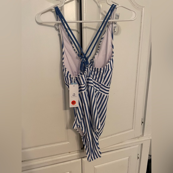 Cupshe Blue & White Striped Swimsuit - Picture 2 of 8